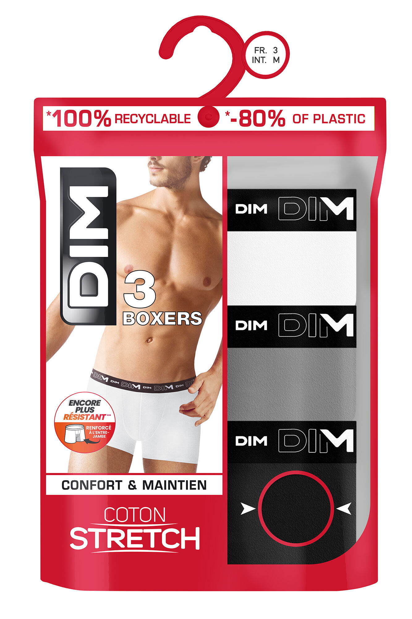 DIM Pack de 3 slips de hombre de algod&oacute;n el&aacute;stico 