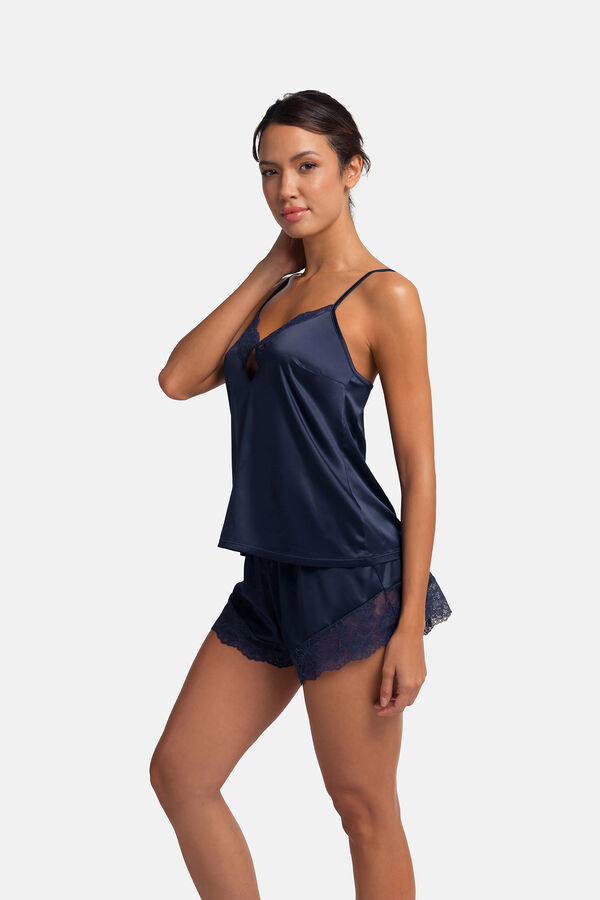 Dorina Camiseta tirantes lencera azul