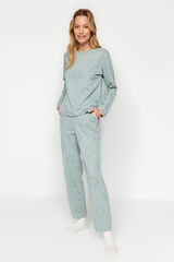 Trendyol Mint Star Pyjamas Set  green