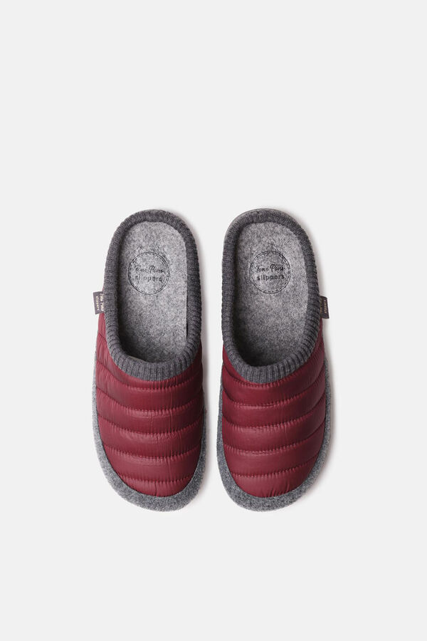 Toni Pons Sapatilha Para Homem Tipo Tamanco em Feltro e Tecido Acolchoado vermelho