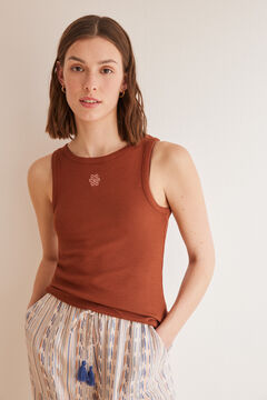 Womensecret T-shirt bretelles coton marron nude