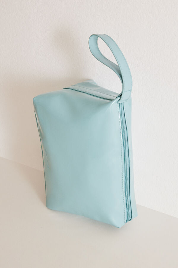 Womensecret Plava toaletna torbica srednje veličine s cvjetićima i ručkom Plava
