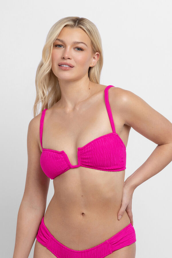Dorina Top bandeau relleno ligero Eden fucsia