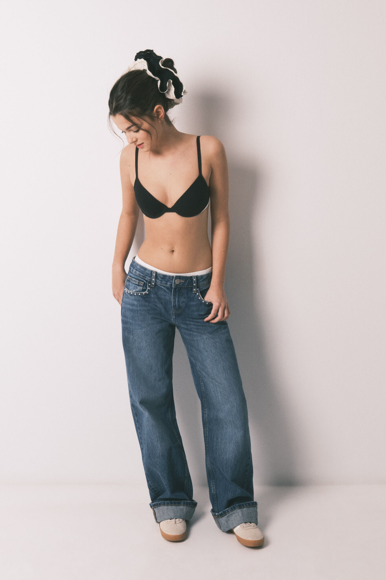 HI&BYE Black cotton push-up bra