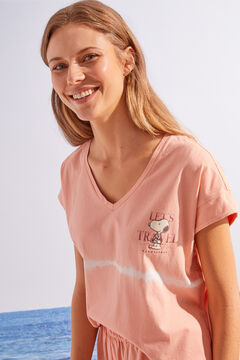 Womensecret Short Pink Snoopy tie-dye print pyjamas pink