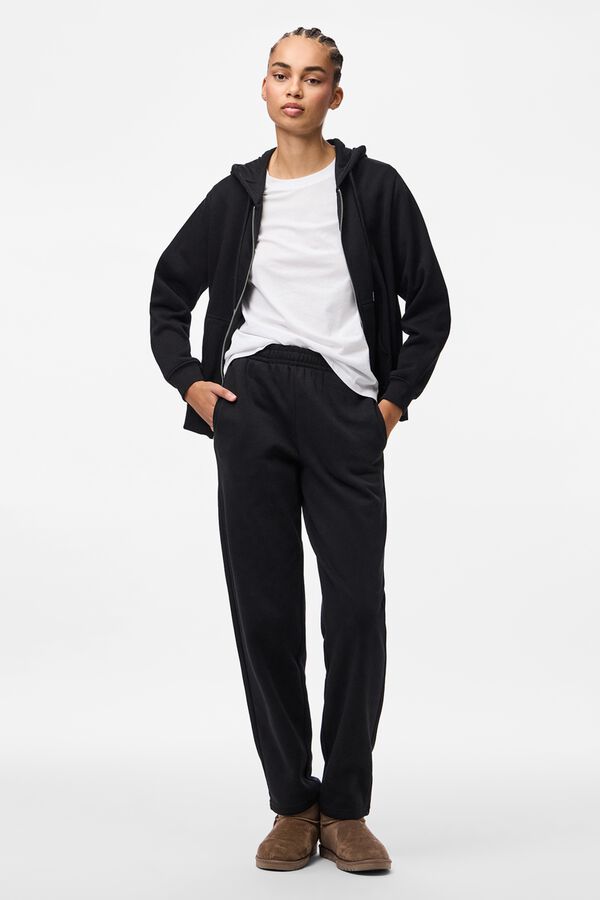 Pieces Gerade geschnittene Sporthose Schwarz