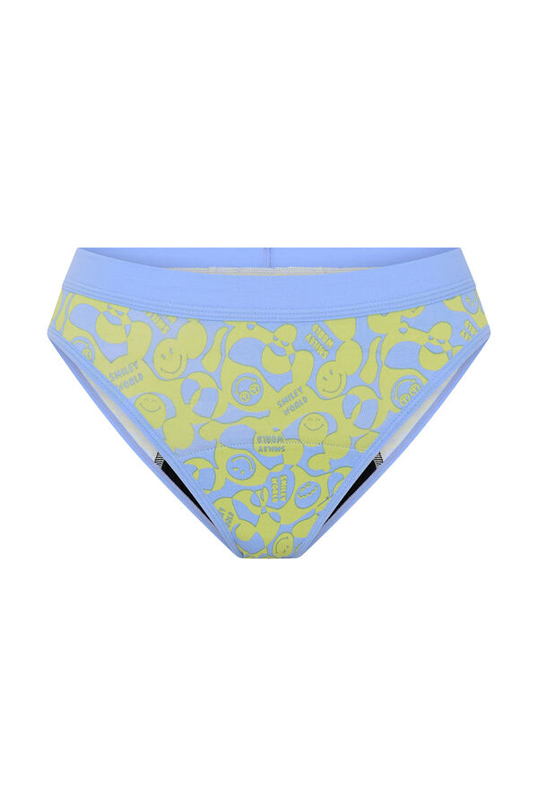 Modibodi SmileyWorld&reg; Organic Cotton Teen Menstrual Panties Super Green Flow green