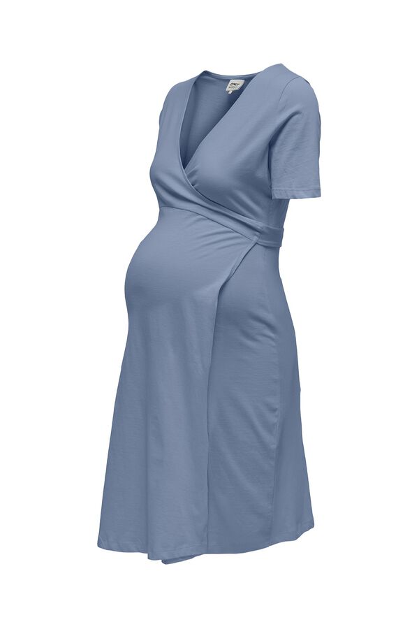 Only Maternity Maternity wrap dress blue
