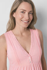 Women'secret Pink cotton sleeveless maternity nightgown pink