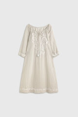 Textura T&uacute;nica de playa algod&oacute;n bordada gris