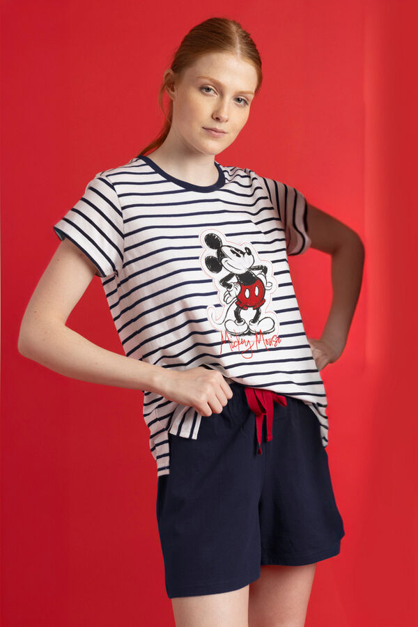 Admas Pijama curto Disney Mickey Patch azul