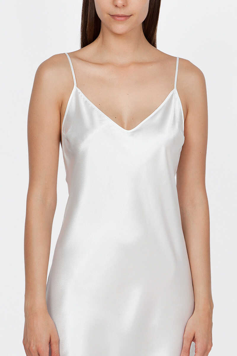 Womensecret Ivette Bridal women's short white satin nightgown beige