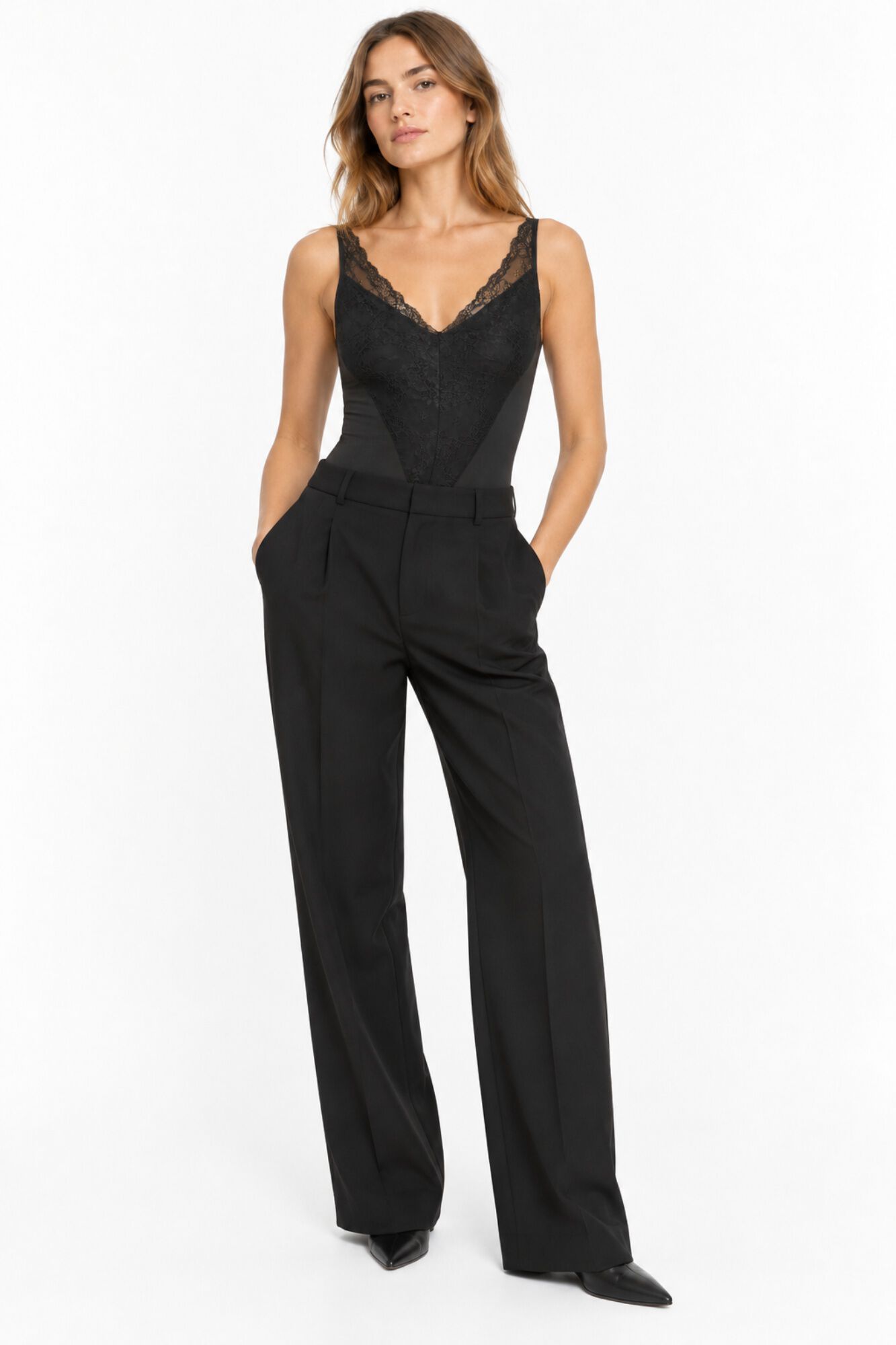Pieces Spitzen-Bodysuit