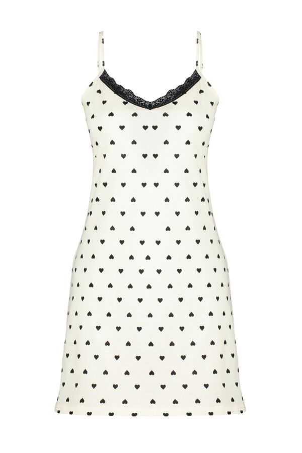 Trendyol Camis&oacute;n lencero encaje corazones marfil