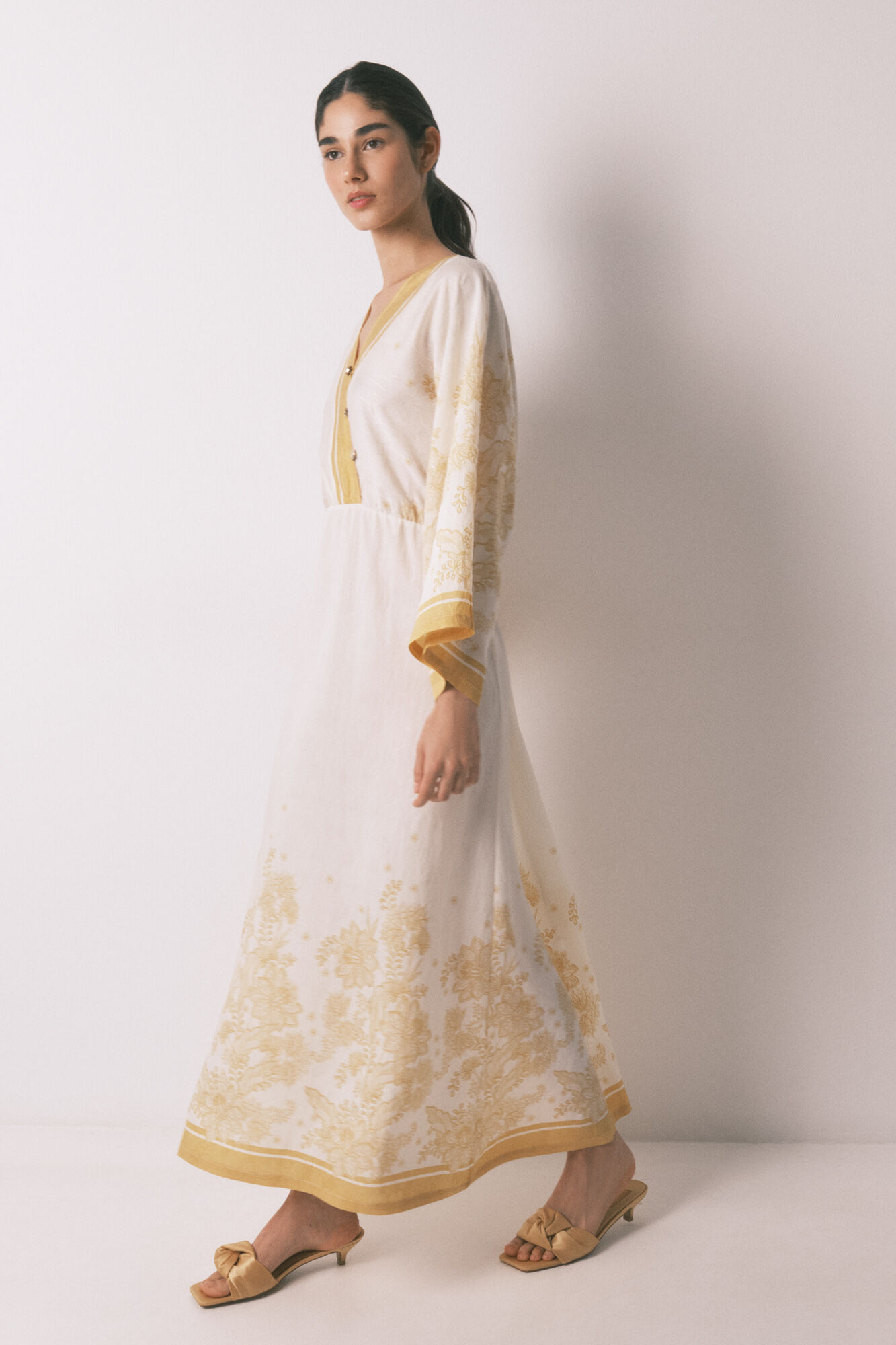 Women'secret Floral jacquard caftan dress