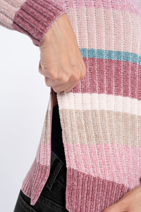 Ohma! Jersey rayas de chenilla con cremalleras estampado