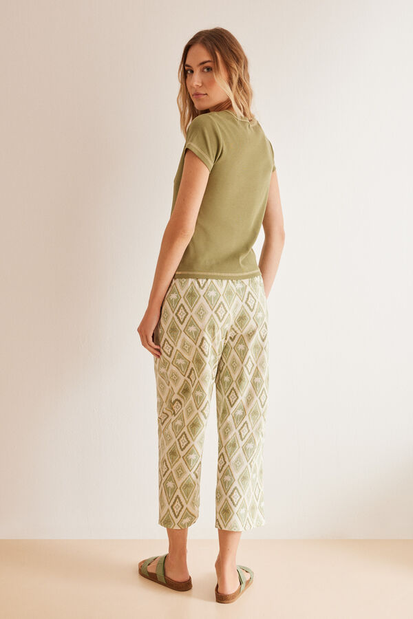 Womensecret Pyjama bottoms with palm tree print beige
