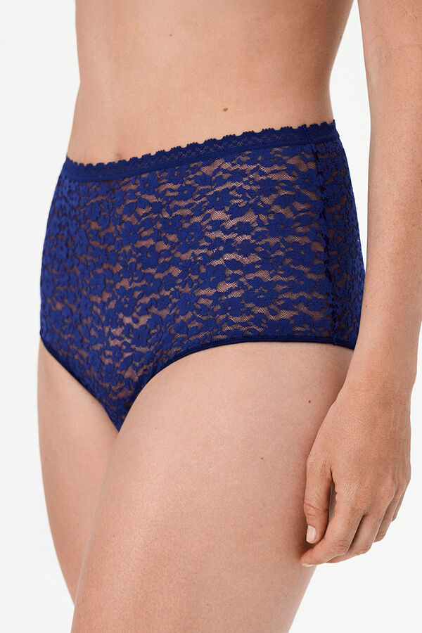 Penti Braguita Slip Floral de Cintura Alta azul