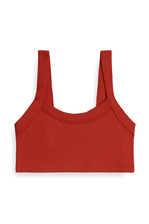 Womensecret Red seamless ribbed top red