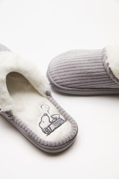 Womensecret Snoopy corduroy slippers grey