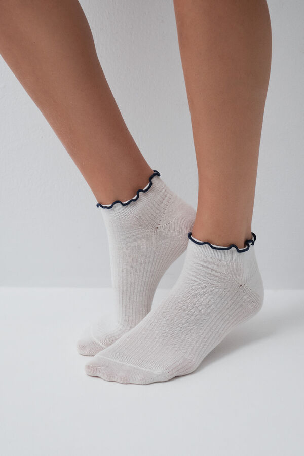 Women'secret Blue lurex 3-pack ankle socks blue