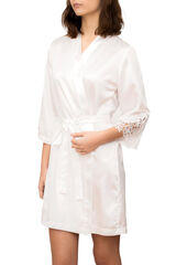 Womensecret Women's short satin robe beige