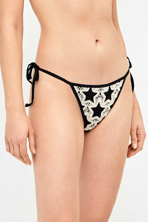 Gisela Crochet side straps bikini bottoms white