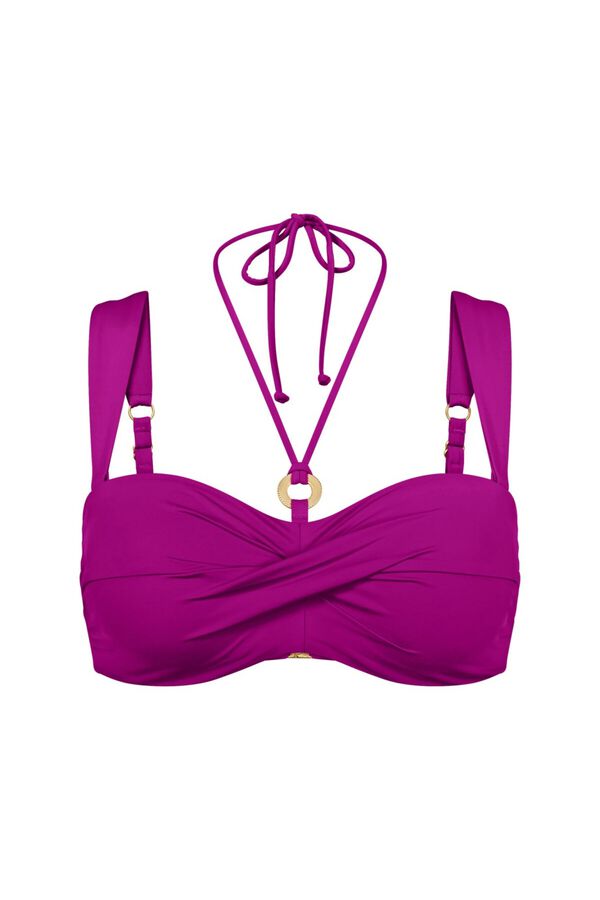Triumph Top bikini fruncido con relleno y aro morado/lila