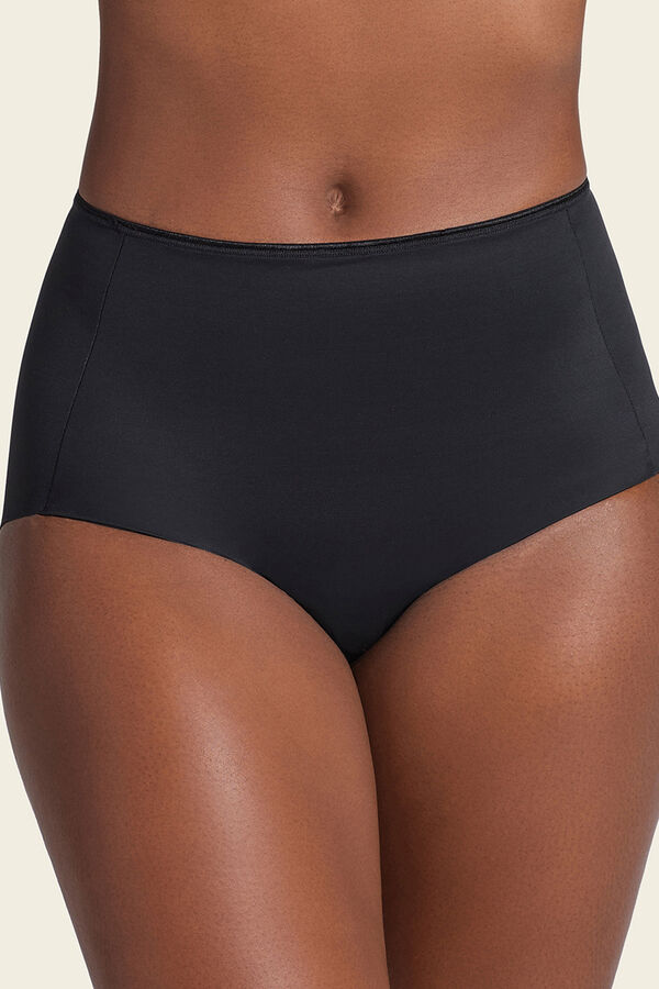 Leonisa Braga cl&aacute;sica efecto invisible de compresi&oacute;n fuerte en abdomen negro