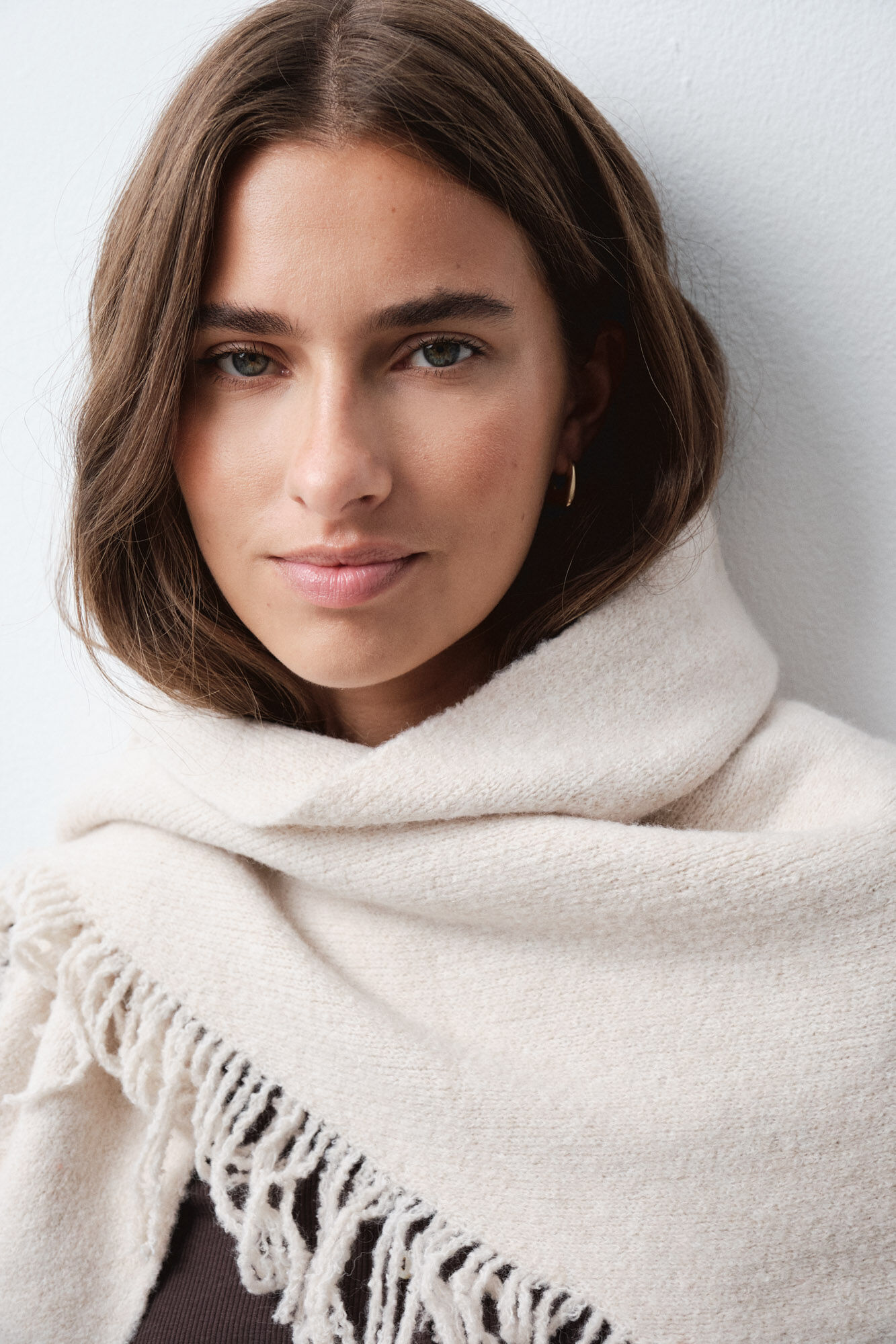 Women'secret Poncho en tricot beige