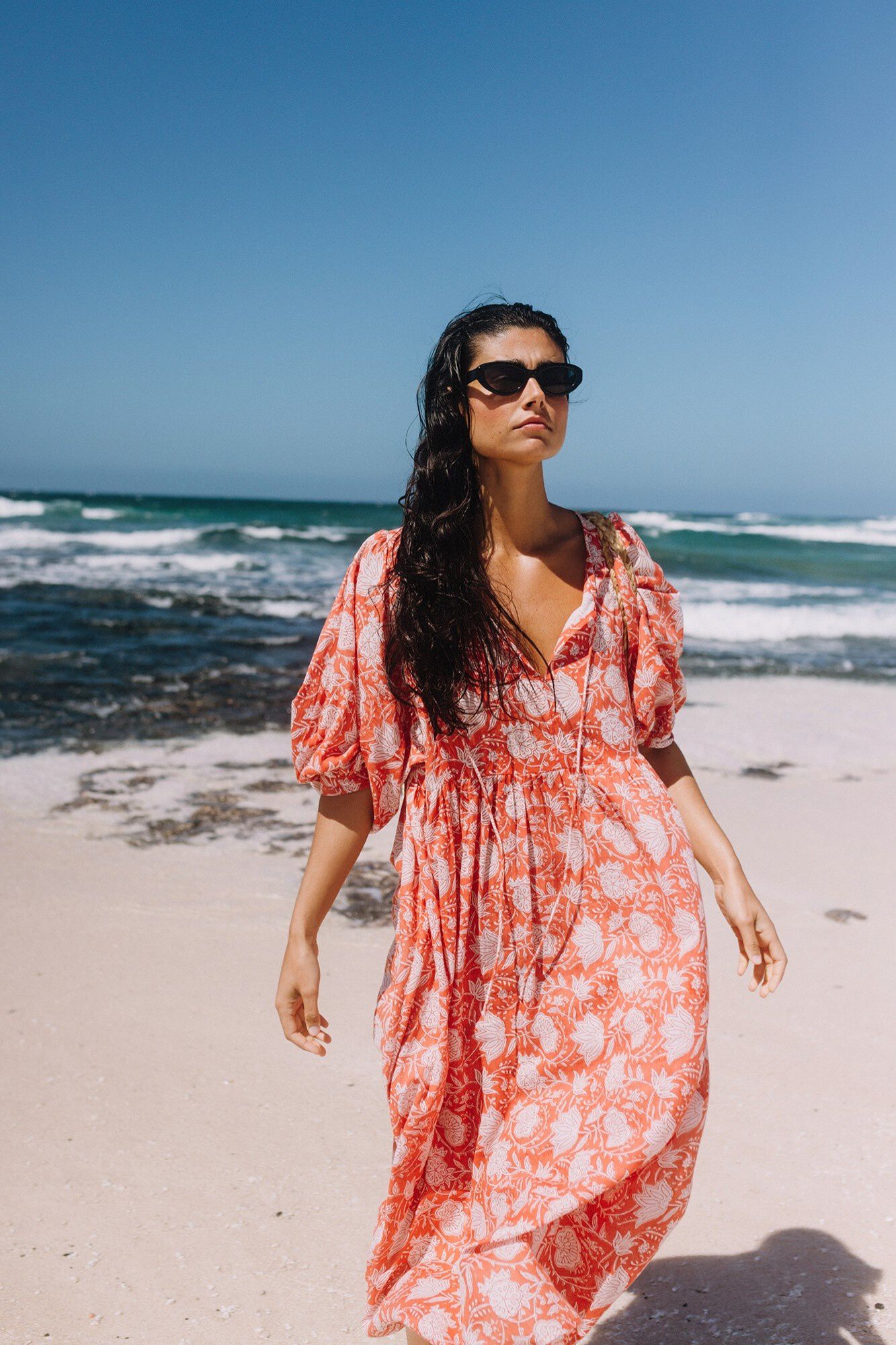 Textura Lange bedruckte Baumwoll-Tunika