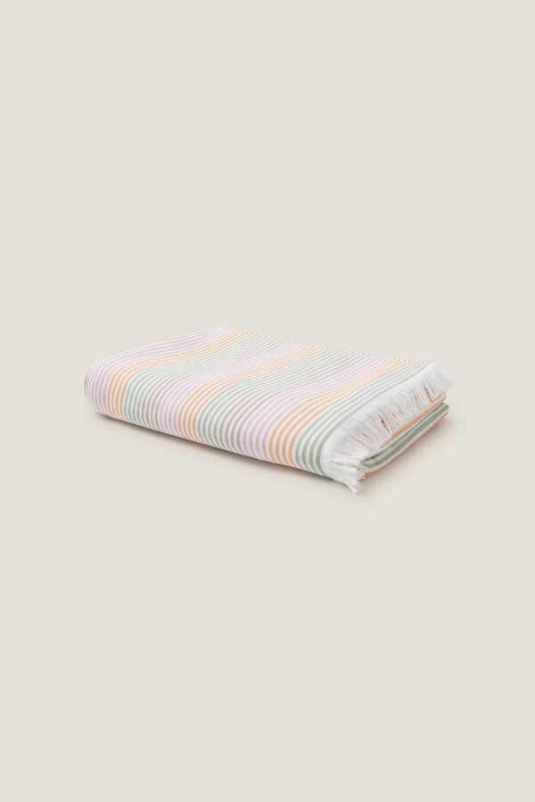 Womensecret Striped fabric and terrycloth beach towel piros
