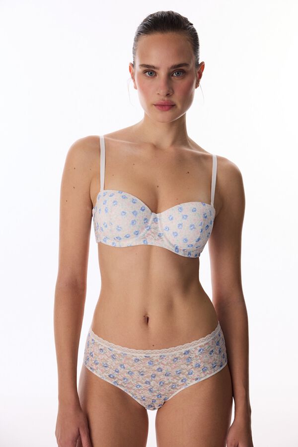 Penti Sujetador push-up aros encaje floral marfil