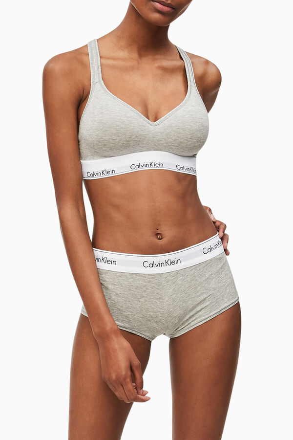 Womensecret Calvin Klein shaped cotton top with waistband gris