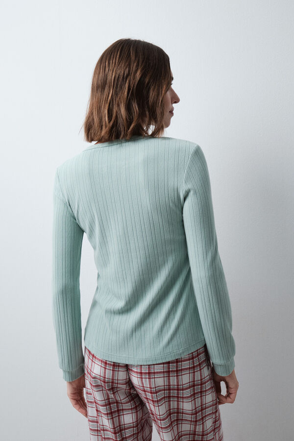 Women'secret Green long sleeve T-shirt beige