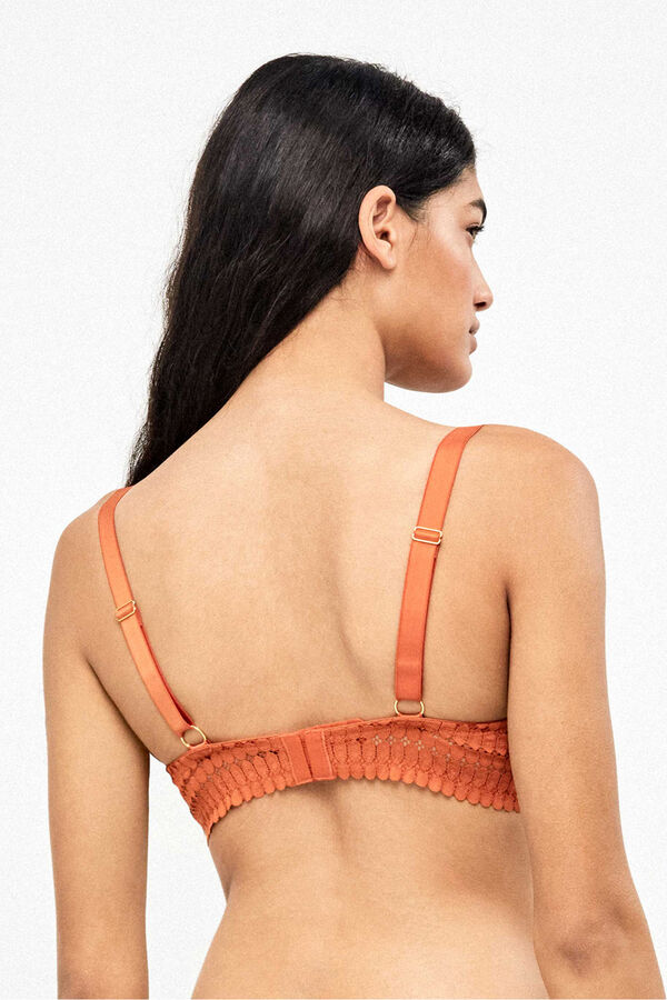 Gisela Full cup lace geometric bra red
