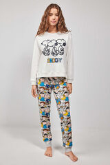 Gisela Pijama largo Snoopy beige