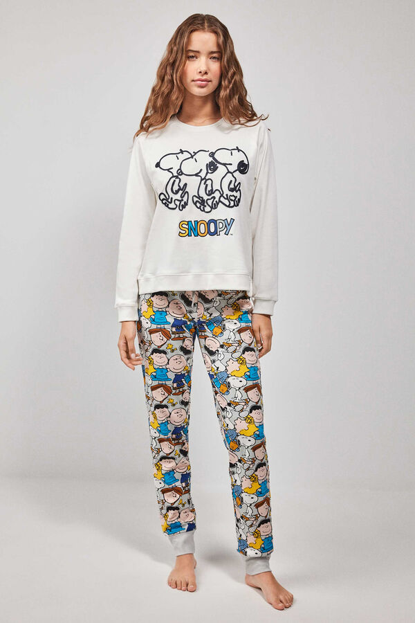 Gisela Pijama largo Snoopy beige