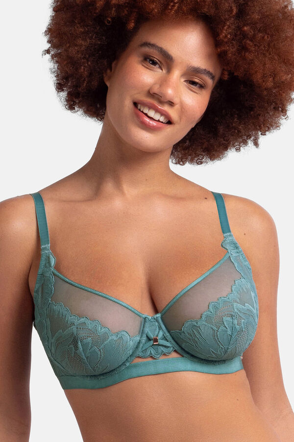 Dorina Sujetador sin relleno con aro encaje verde