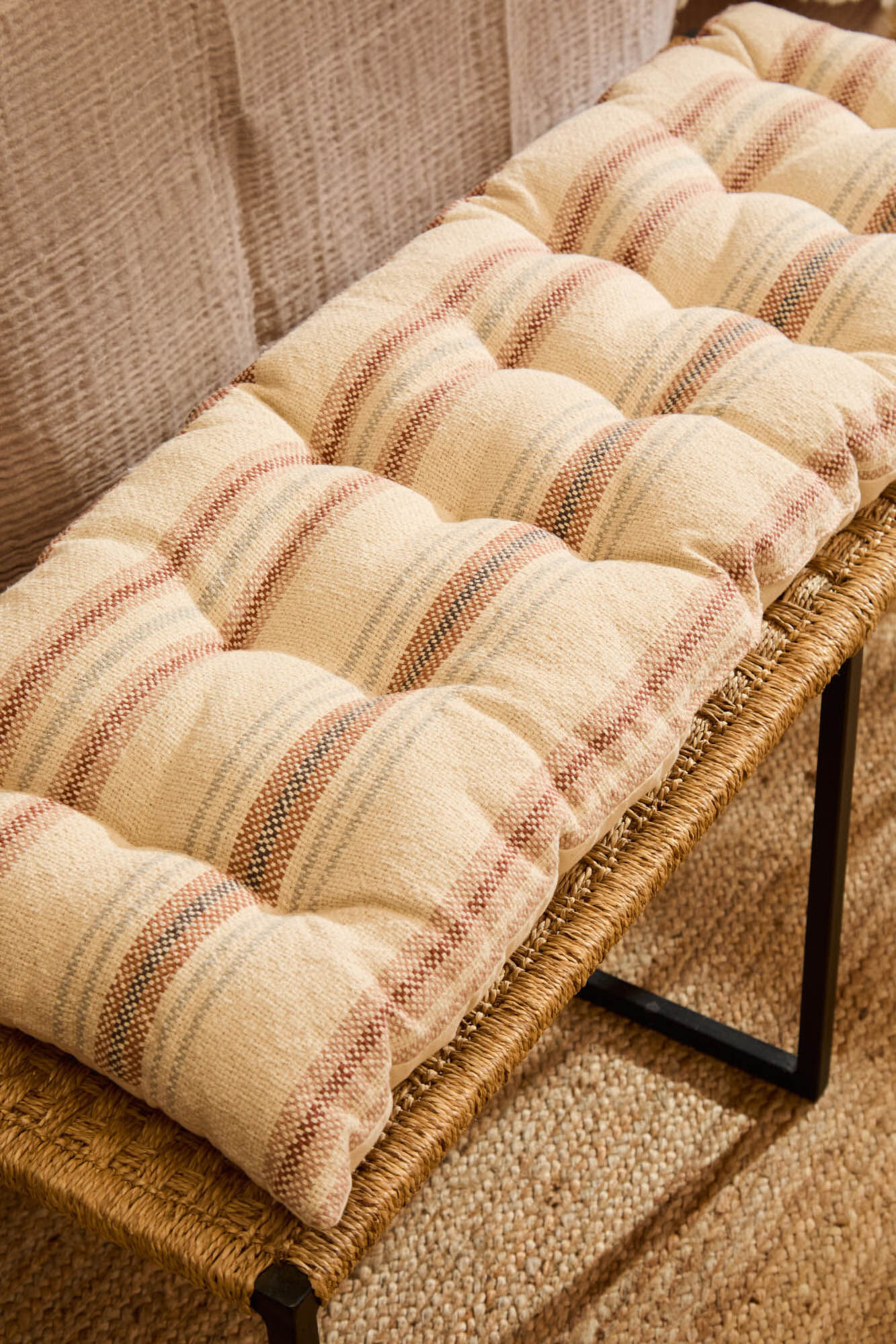 Calma House Almofada de banco riscas em tons terrosos Peru