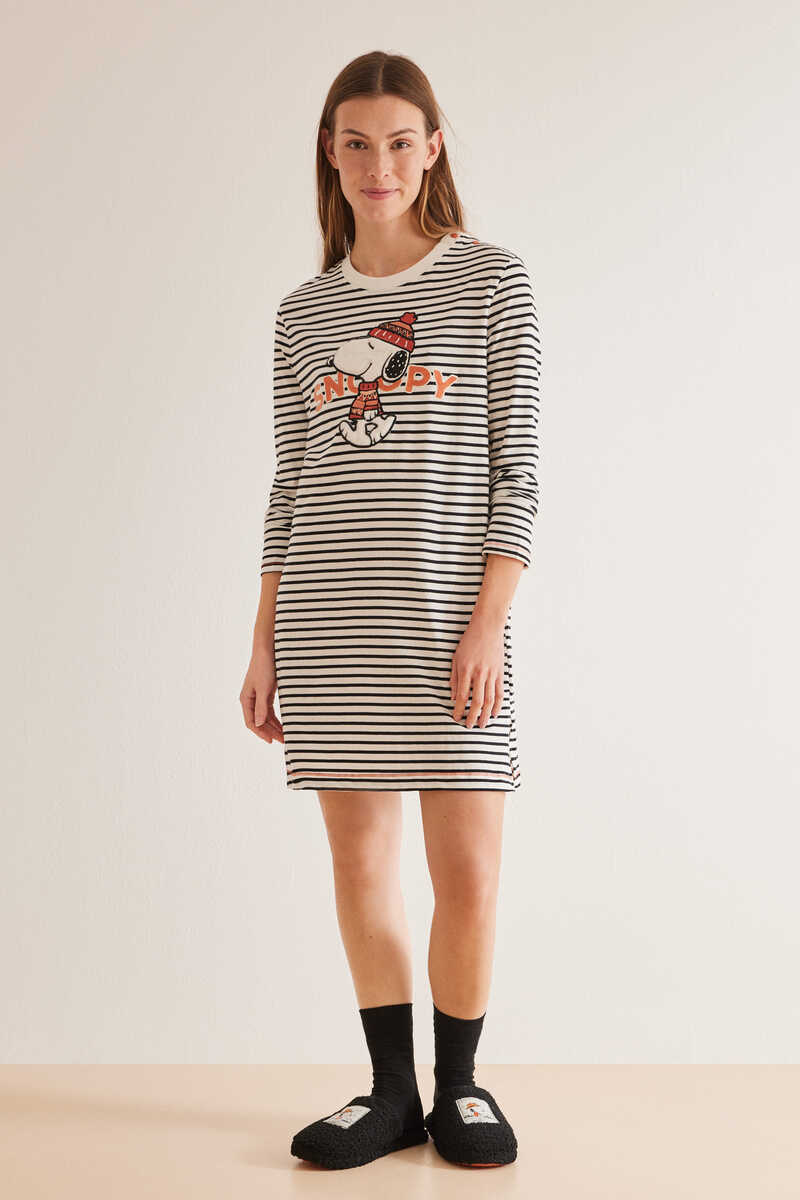 und Pyjamas Nachthemd WomenSecret Snoopy | Homewear 100 | Streifen % Baumwolle