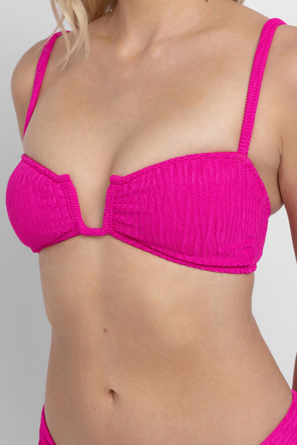 Dorina Top bandeau relleno ligero Eden fucsia