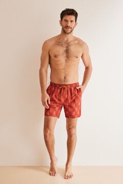 Womensecret Men's sun print swim shorts red