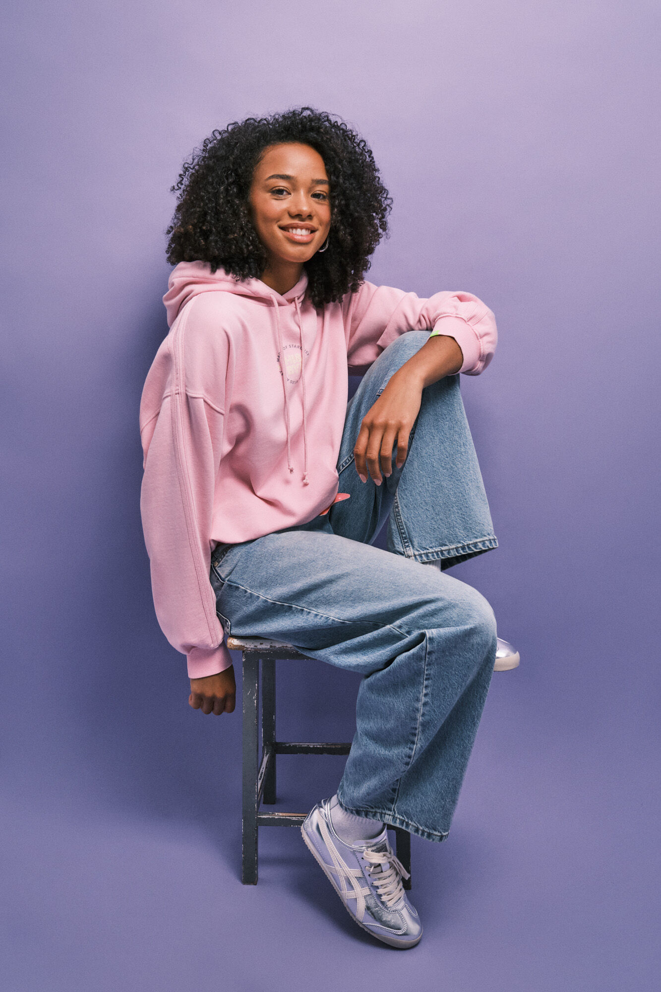 HI&BYE Pink fleece hooded sweatshirt
