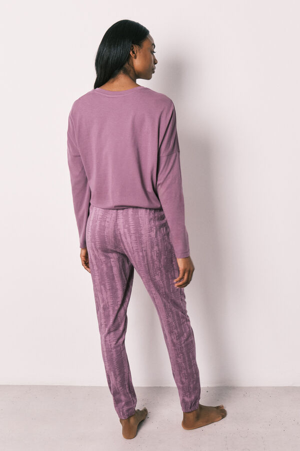 Women'secret Purple cotton long pyjamas Snoopy pink