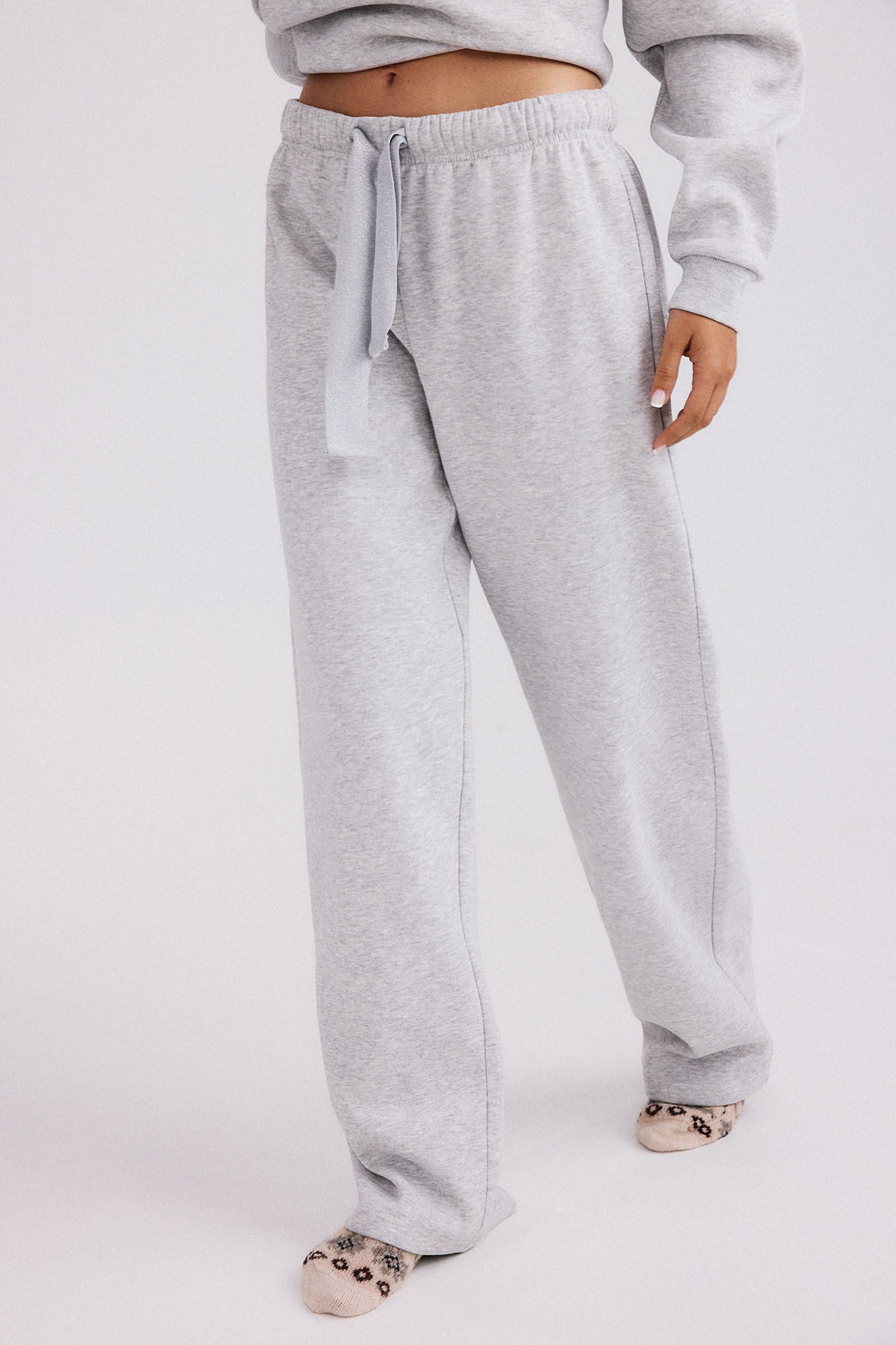 Pieces Lurex detail sports trousers