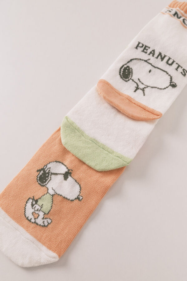 Women'secret Lot de 3 chaussettes courtes Snoopy imprimé
