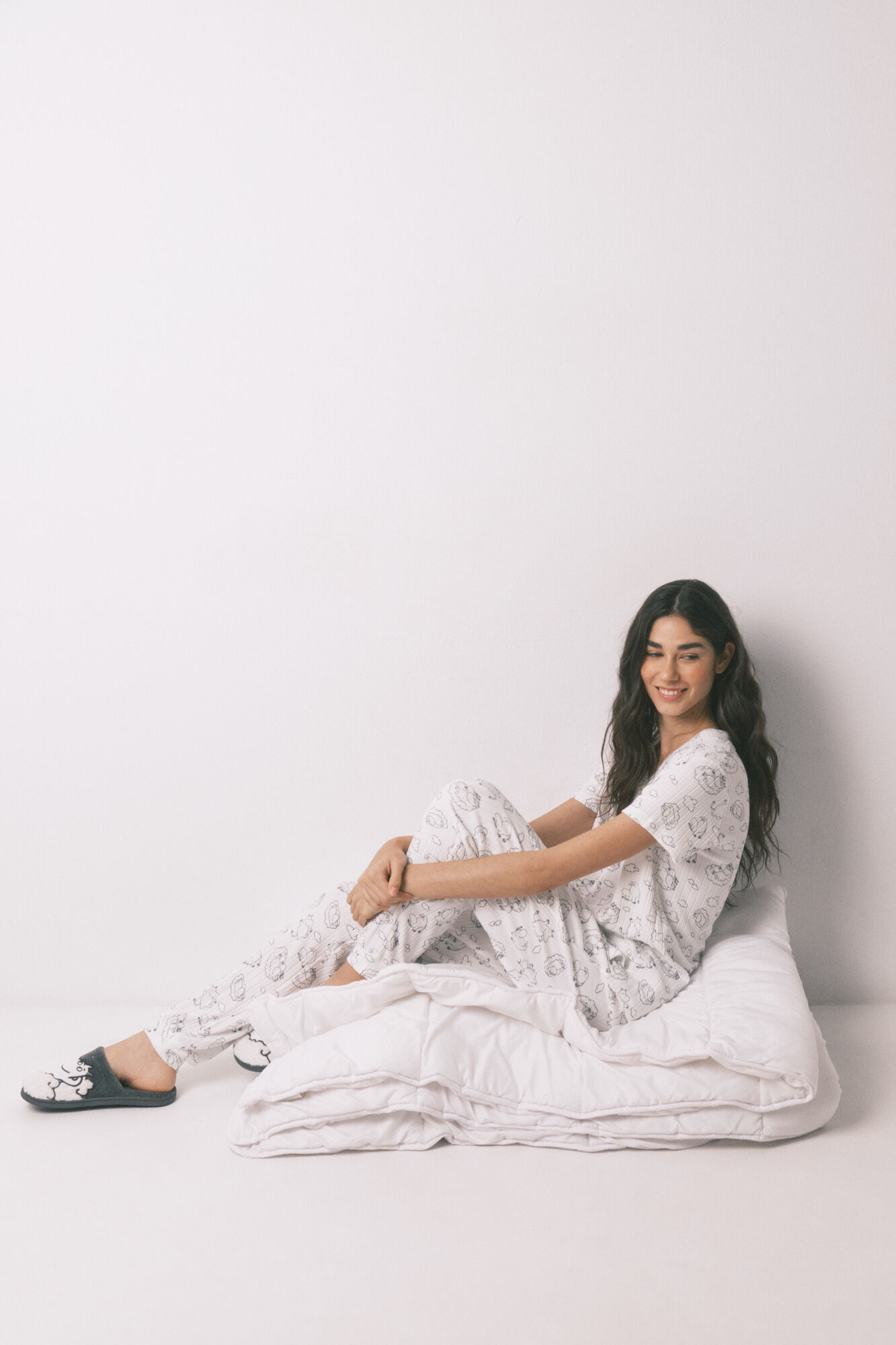 Women'secret White soft ribbed Moomin print pyjamas