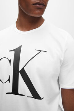 Womensecret Camiseta de manga corta de algodón con logotipo de Calvin Klein en el pecho blanco