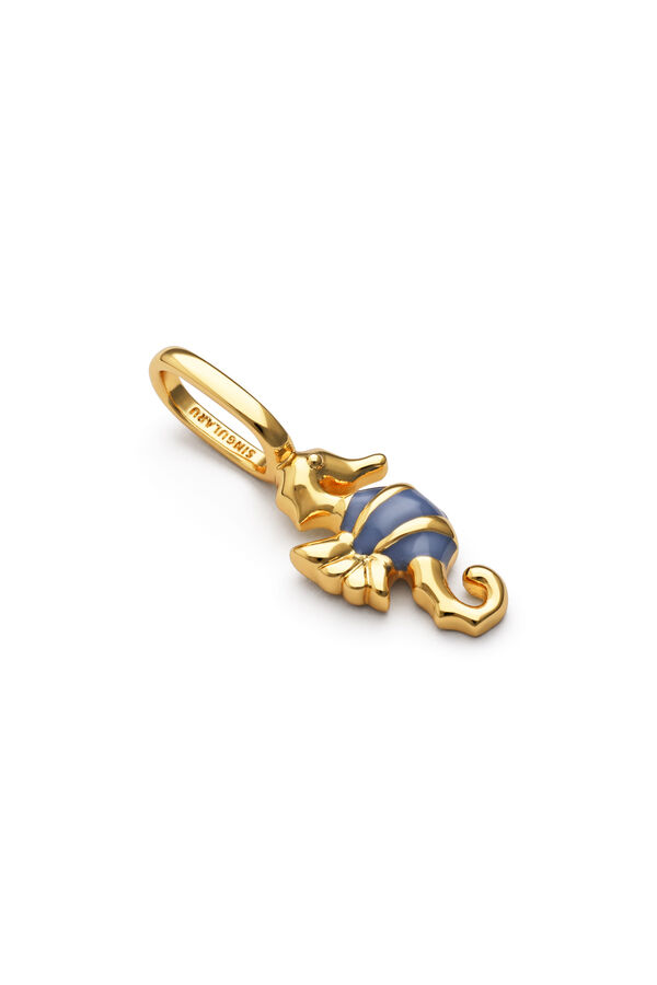 Singularu Goldener Seepferdchen-Bade-Charm mit Print